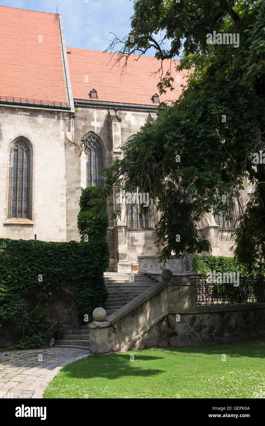 Sairs in the back side of Saint Martin Cathedral, Bratislava Stock Photo