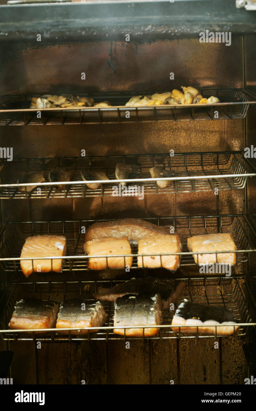 Fish Fillet Racks Fish on racks hi-res stock photography and images - Alamy