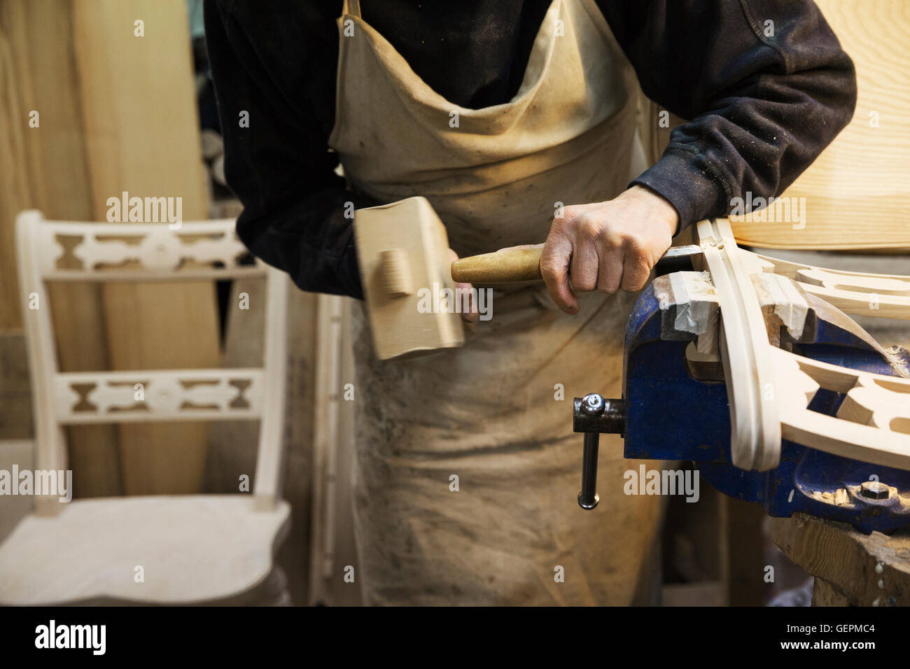 Man working chisel on hi-res stock photography and images - Alamy