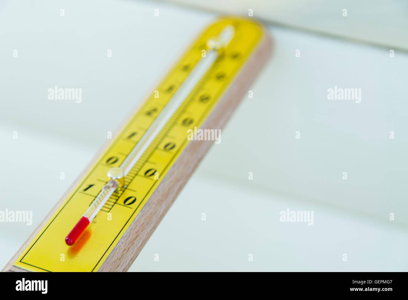 Closeup thermometer showing temperature Stock Photo Alamy