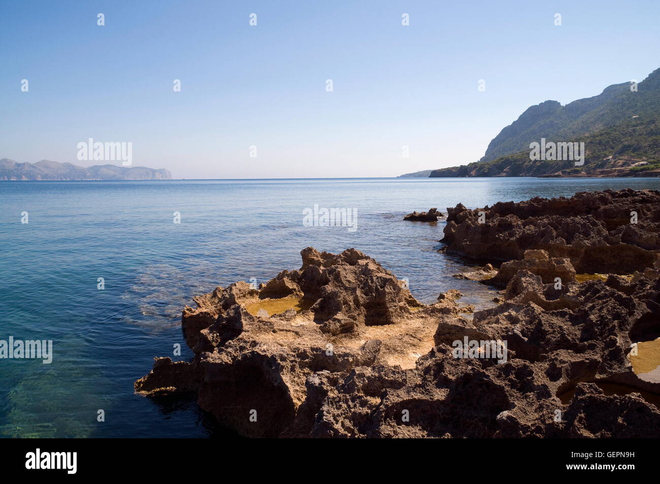 geography / travel, Spain, coast, Majorca, Badia de Pollenca, Stock Photo