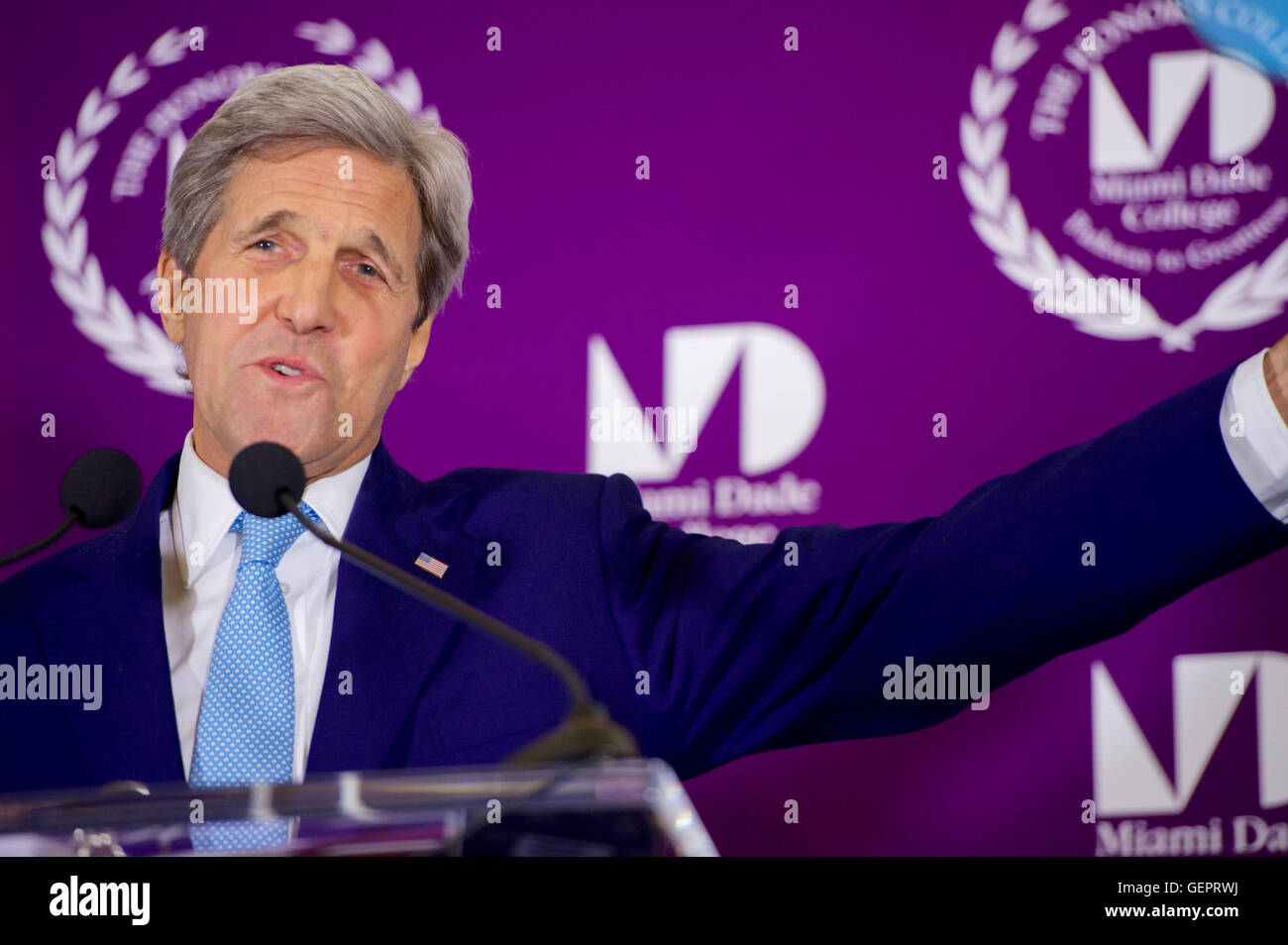 John kerry miami miami dade college florida hires stock photography