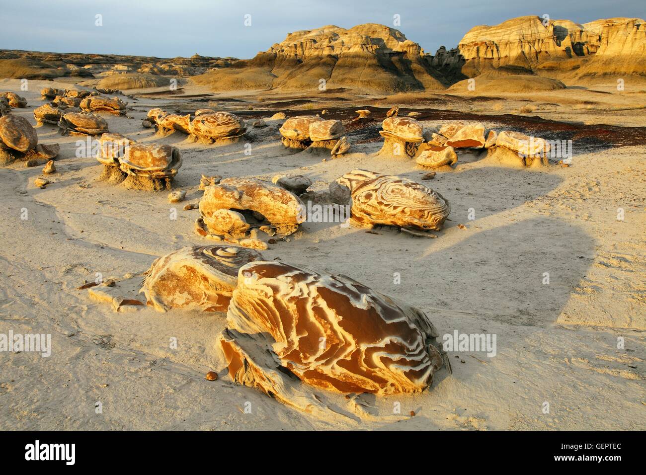 geography / travel, USA, New Mexico, Cracked Eggs, Bisti Wilderness, Badlands, Stock Photo