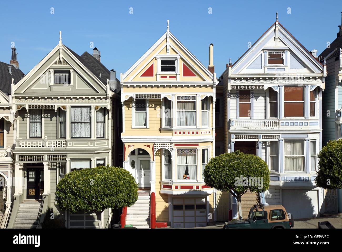 geography / travel, USA, California, Victorian era house (Painted