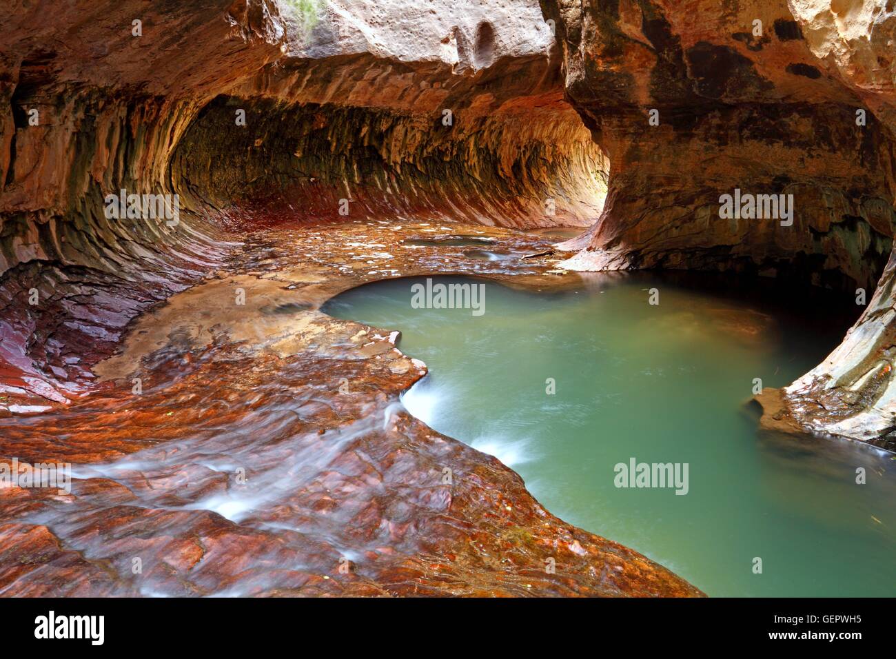 geography / travel, USA, Utah, The Subway of Left Fork Creek, Zion national park, Stock Photo