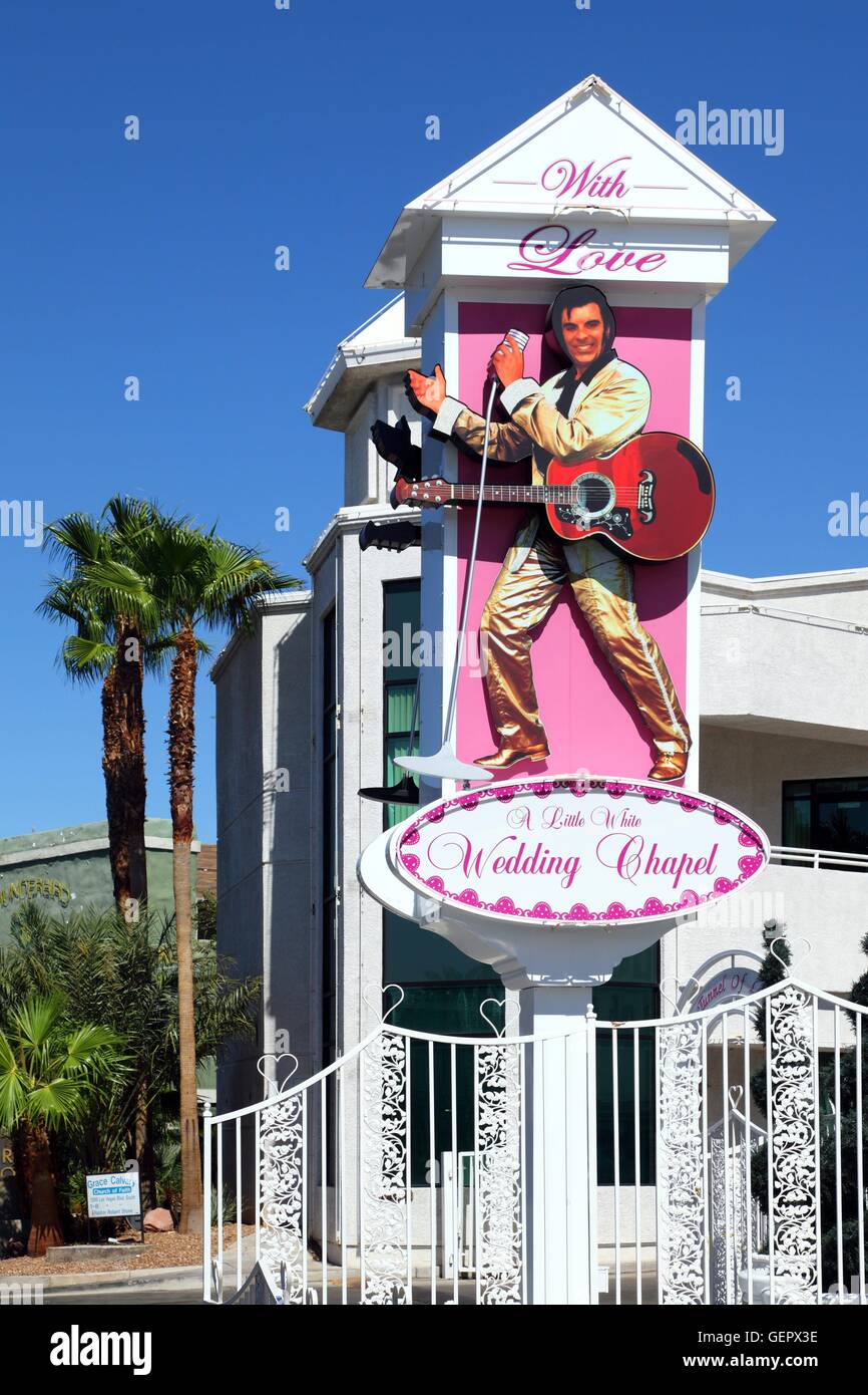 geography / travel, USA, Nevada, Elvis Wedding Chapel sign, Las Vegas Stock  Photo - Alamy