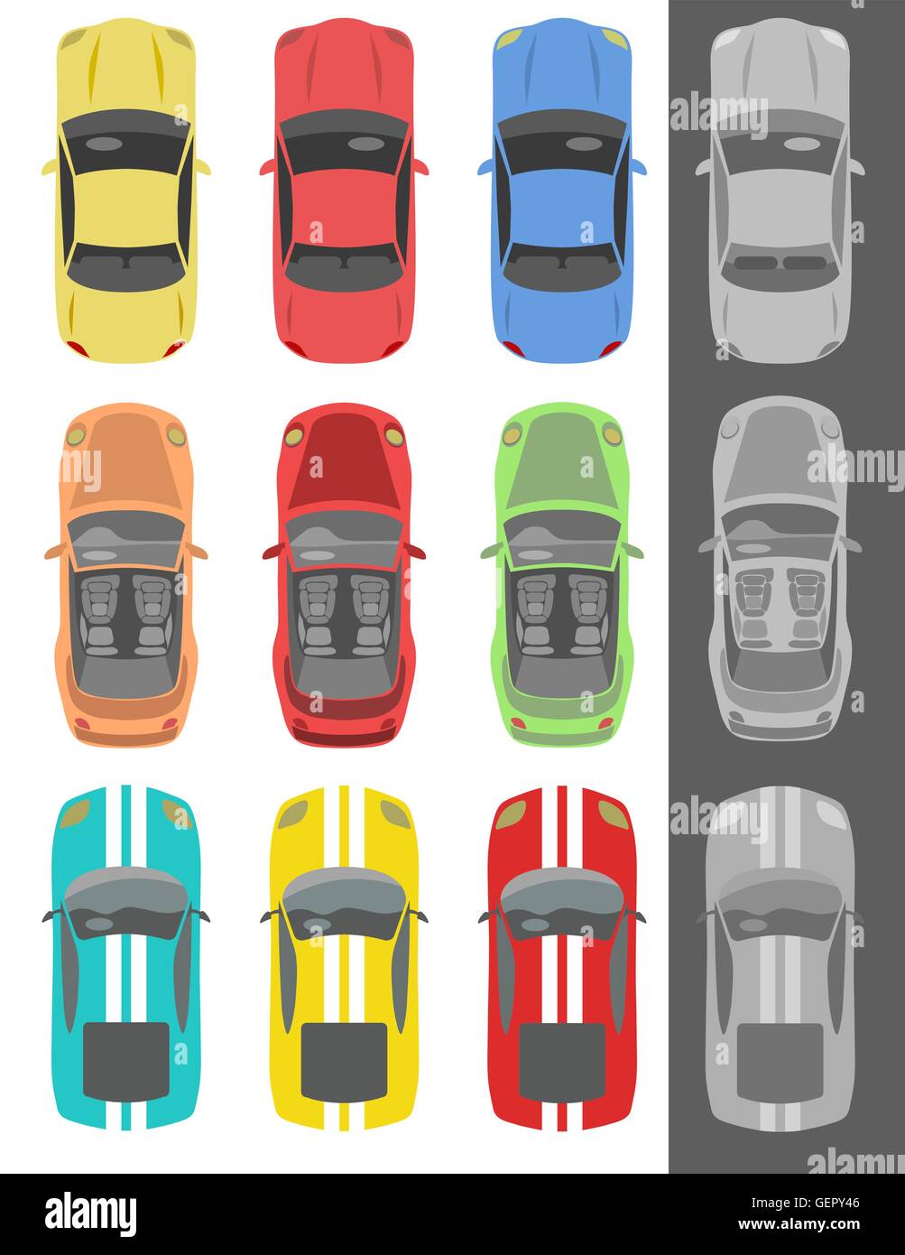 Collection of various isolated cars icons Stock Vector