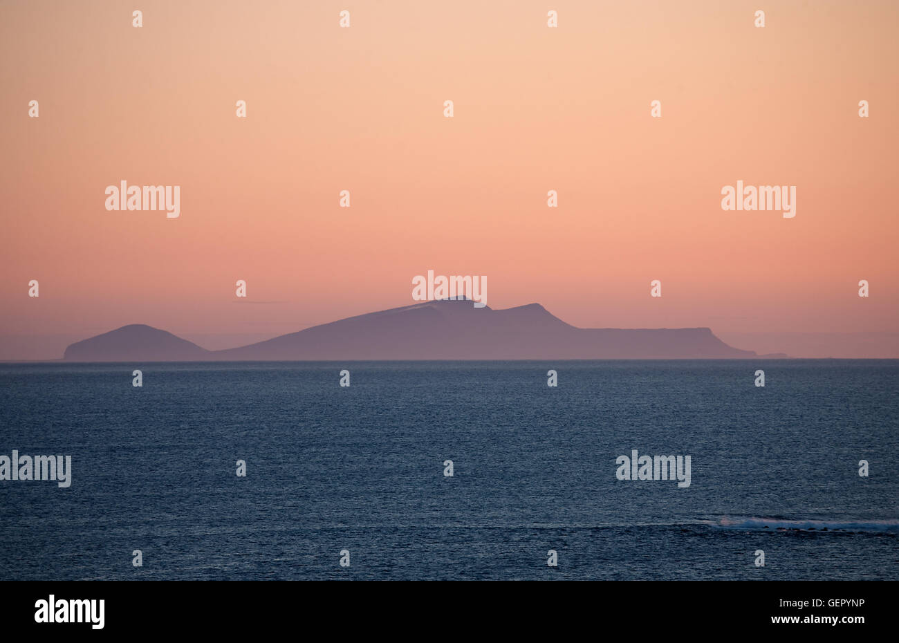 Sunset over Fitful Head, Mainland, Shetland Islands, Scotland, UK Stock Photo