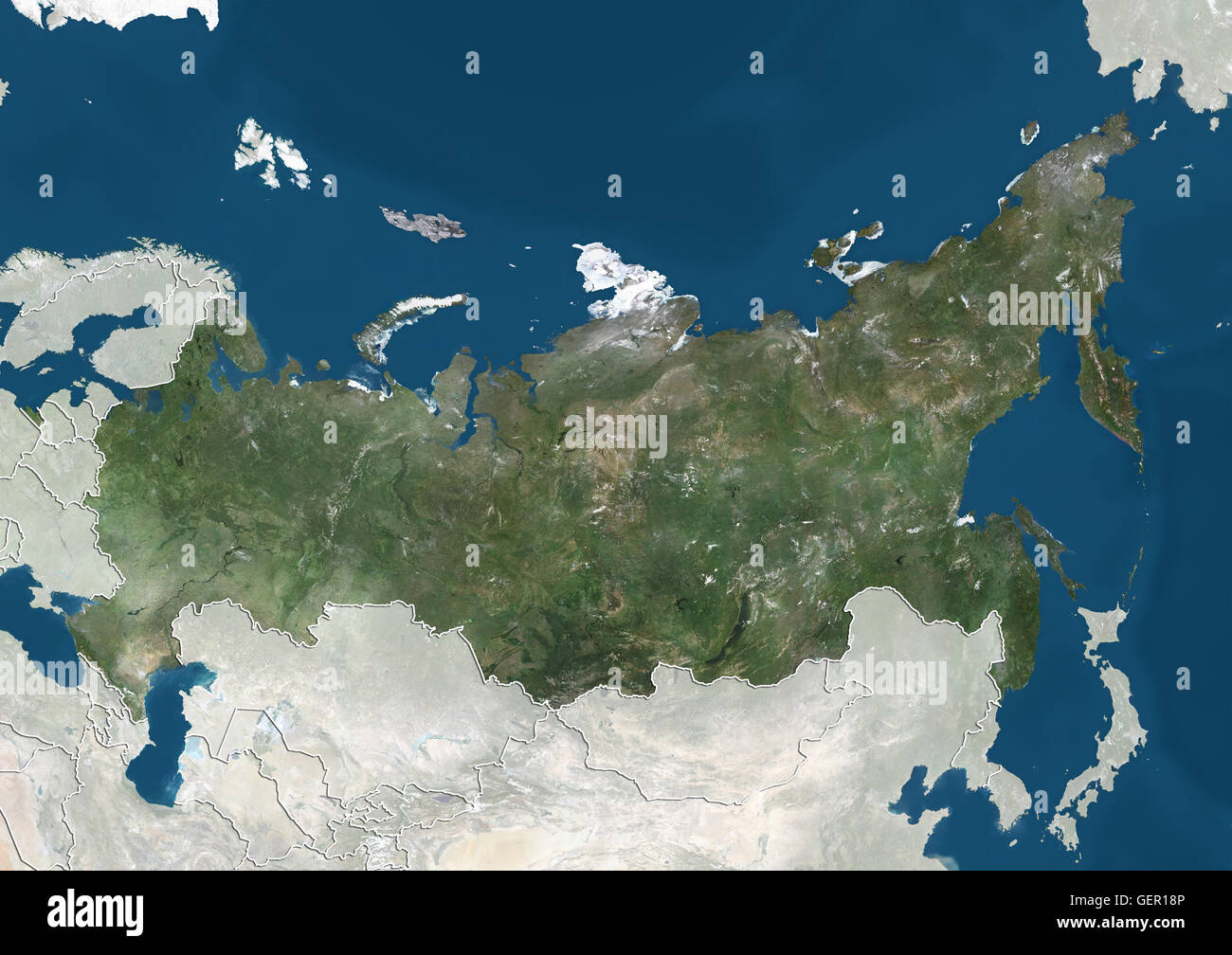 Russia Map And Satellite Image