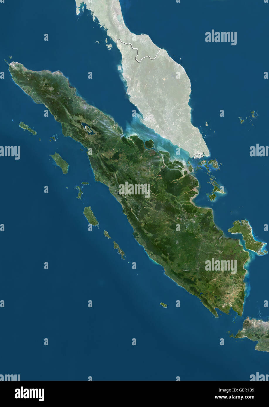 Satellite view of Sumatra Indonesia with country Satellite view of Sumatra Indonesia with country