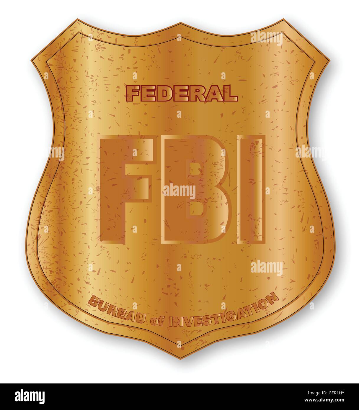 Spoof FBI shield badge isolated on white. Stock Vector