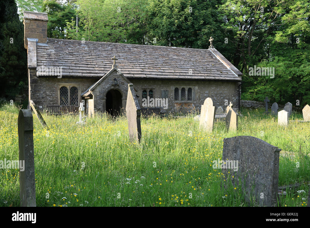 The old church of St. Leonard's in Chapel-le-Dale, North Yorkshire, England. Stock Photo
