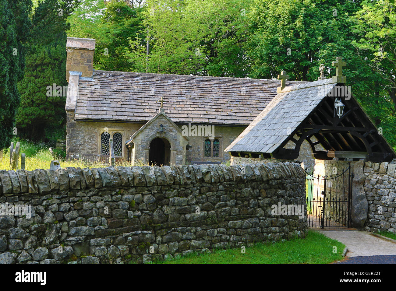The old church of St. Leonard's in Chapel-le-Dale, North Yorkshire, England. Stock Photo