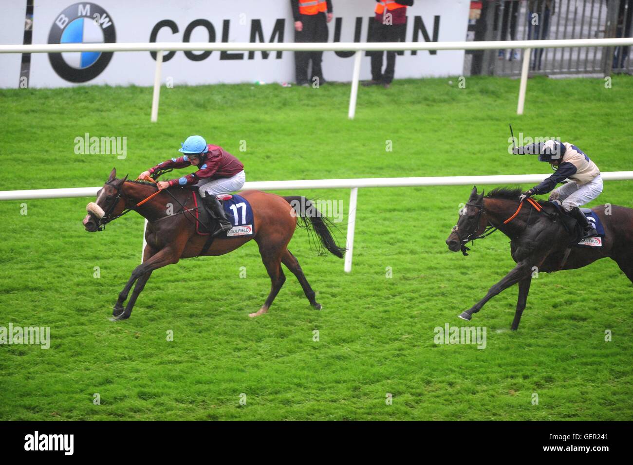 Water Sprite ridden by Michael Hussey wins the Caulfieldindustrial.com Handicap during day two of the Galway Festival in Ballybrit, Ireland. Stock Photo