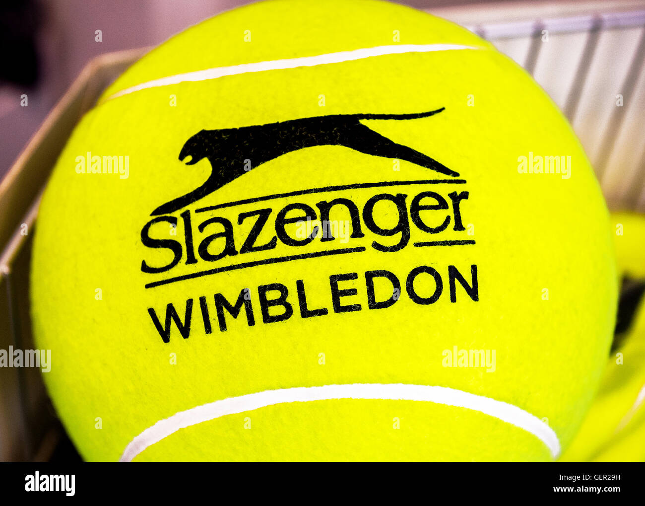 Yellow Wimbledon ball Stock Photo Alamy