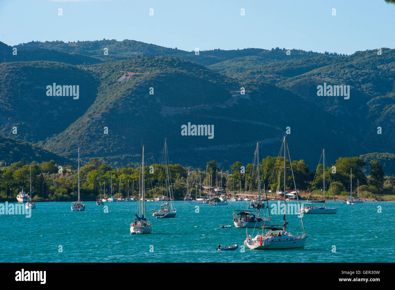 The village of Geni / Nidri in Lefkada, Greece Stock Photo Alamy