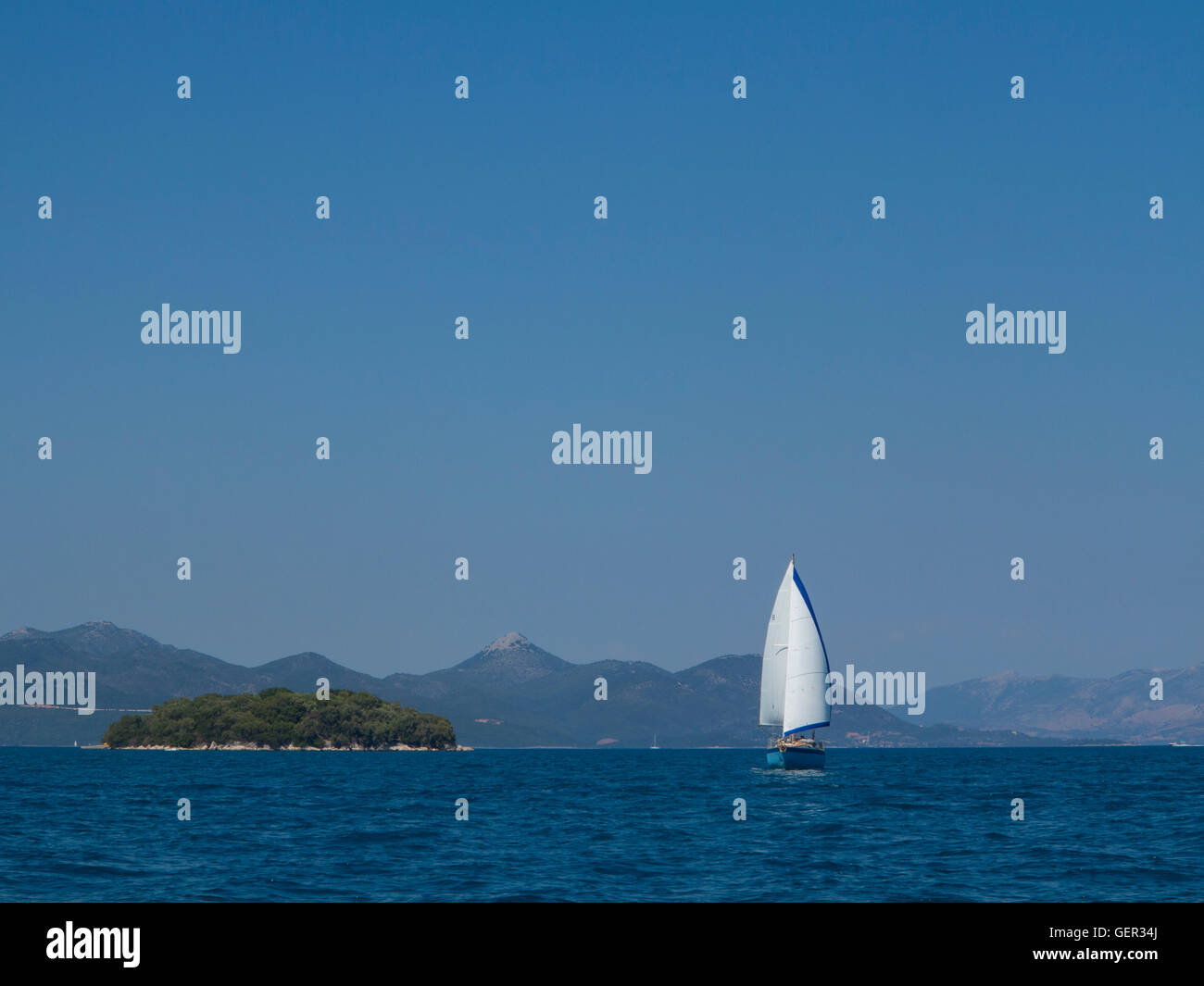 A sailing boat in Lefkada, Greece Stock Photo Alamy
