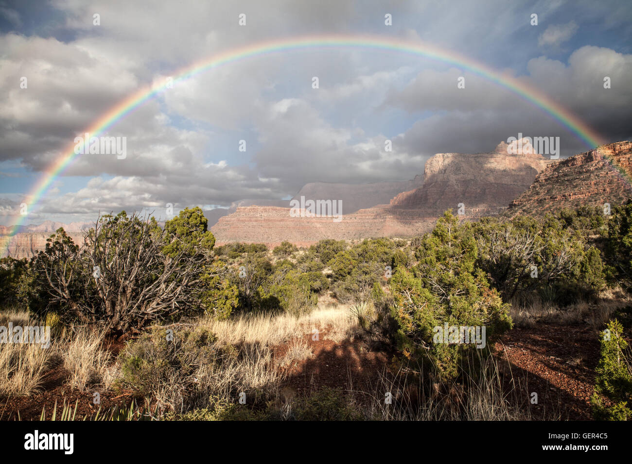 Rainbow in the Grand Canyon, USA Stock Photo - Alamy