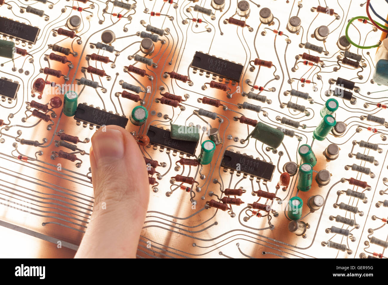 human hand with electric circuit Stock Photo Alamy