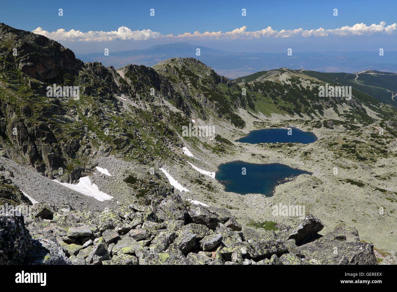 View from Mousala Peak in Rila Mountains, Bulgaria Stock Photo