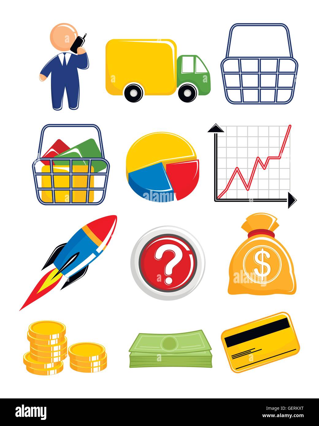 Vector illustration of a web icons set Stock Vector