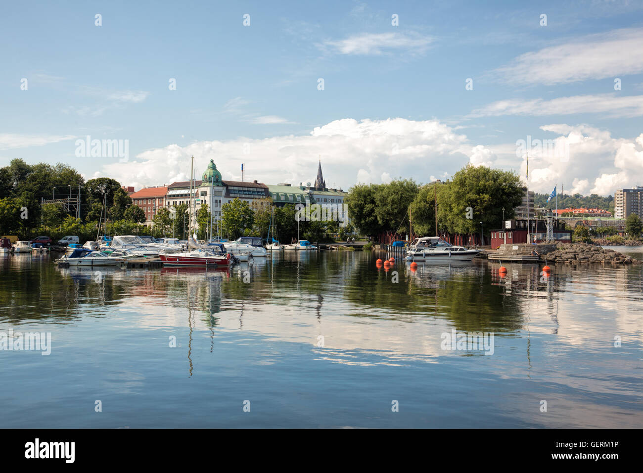Jonkoping, Sweden - Jul 24, 2016 : Scene of the beautiful Jonkoping city, which is situated by the end of the huge lake Vattern. Stock Photo