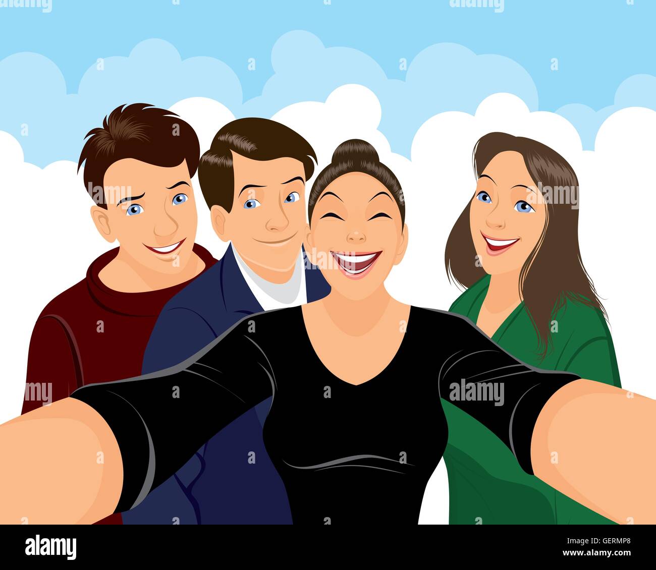Group of teenagers laughing teenagers Stock Vector Images - Alamy