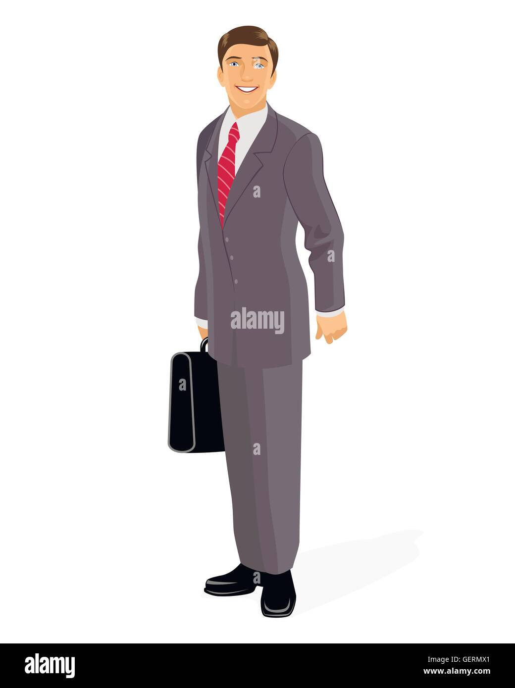 Vector illustration of a businessman with briefcase Stock Vector Image ...