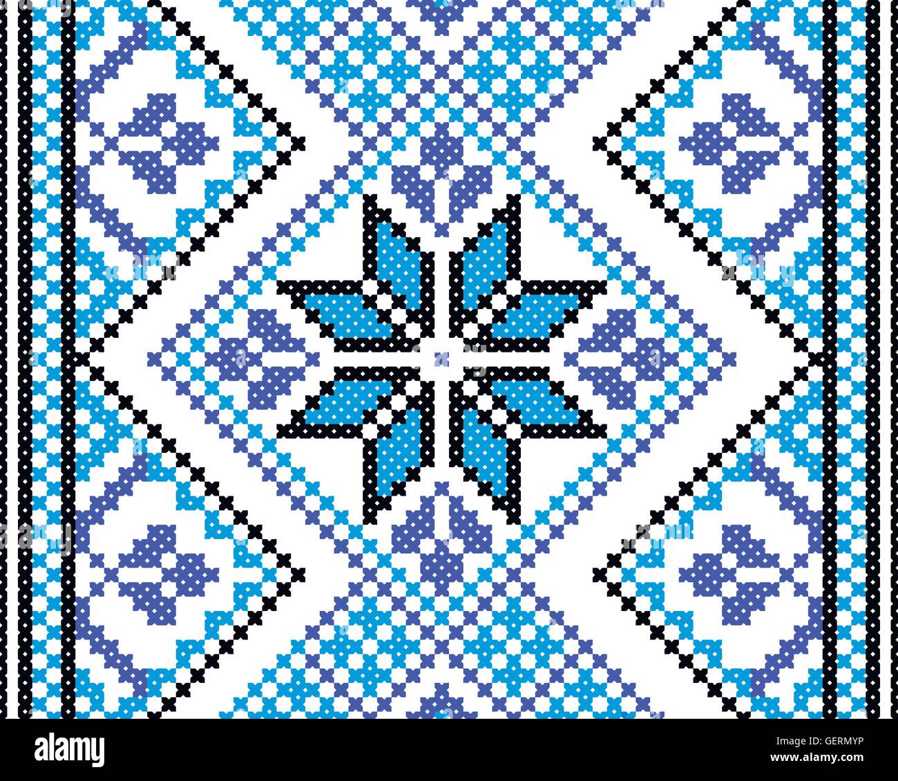Vector illustration of a seamless pattern in blue Stock Vector Image ...