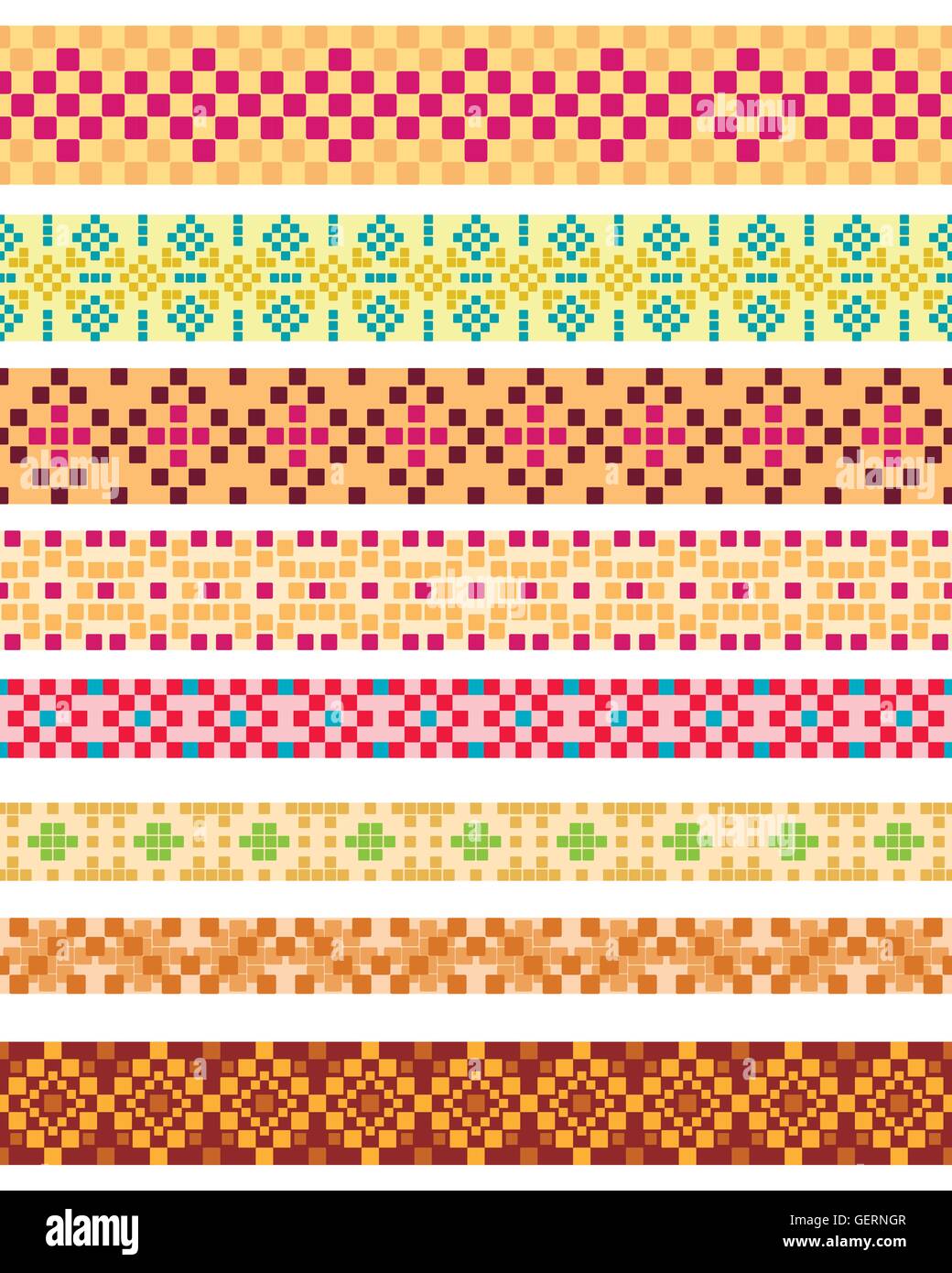 Vector illustration of a eight different pattern Stock Vector Image ...
