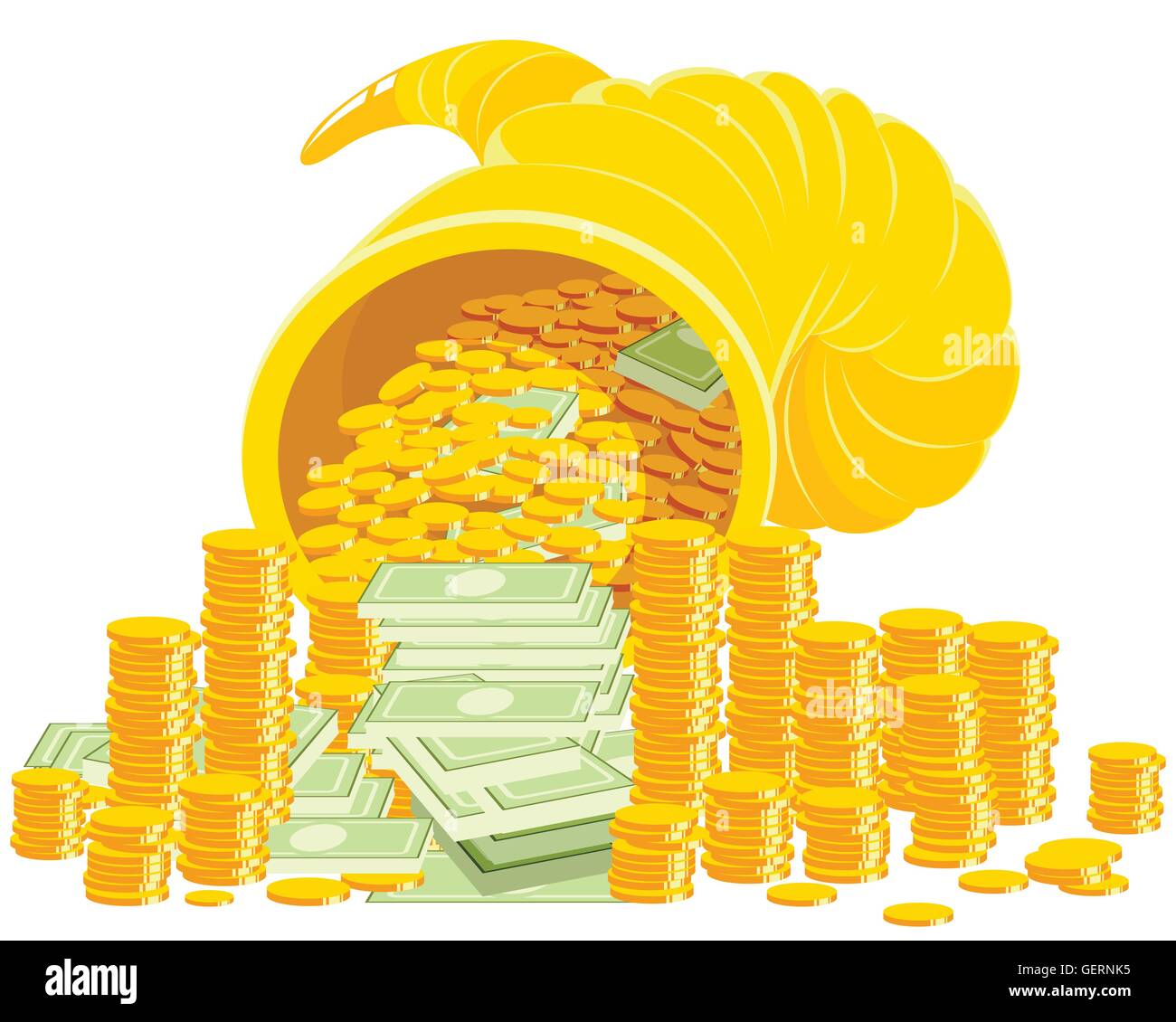 Vector illustration of a horn of plenty Stock Vector