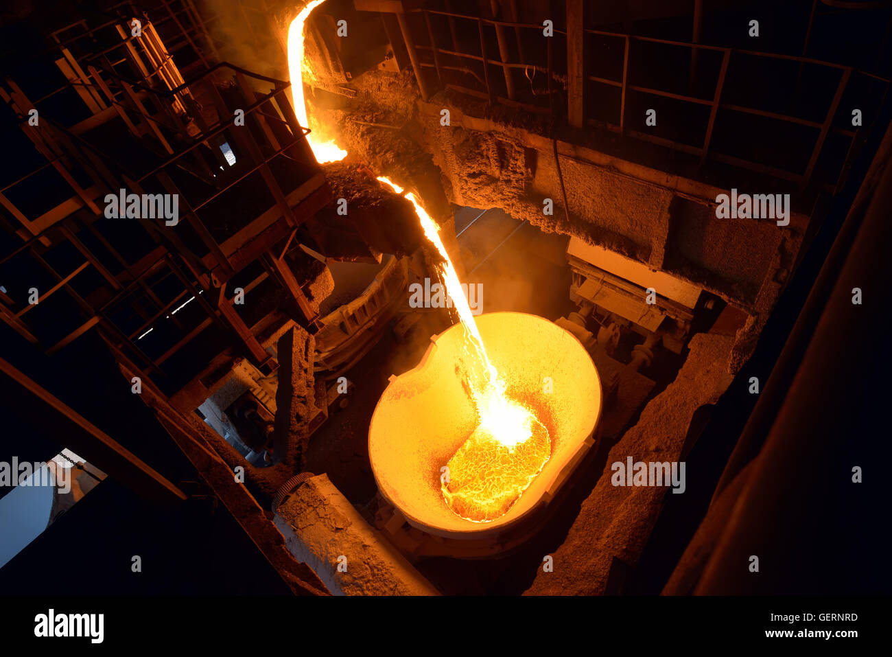 Steel plant for the production and transportation of iron Stock Photo