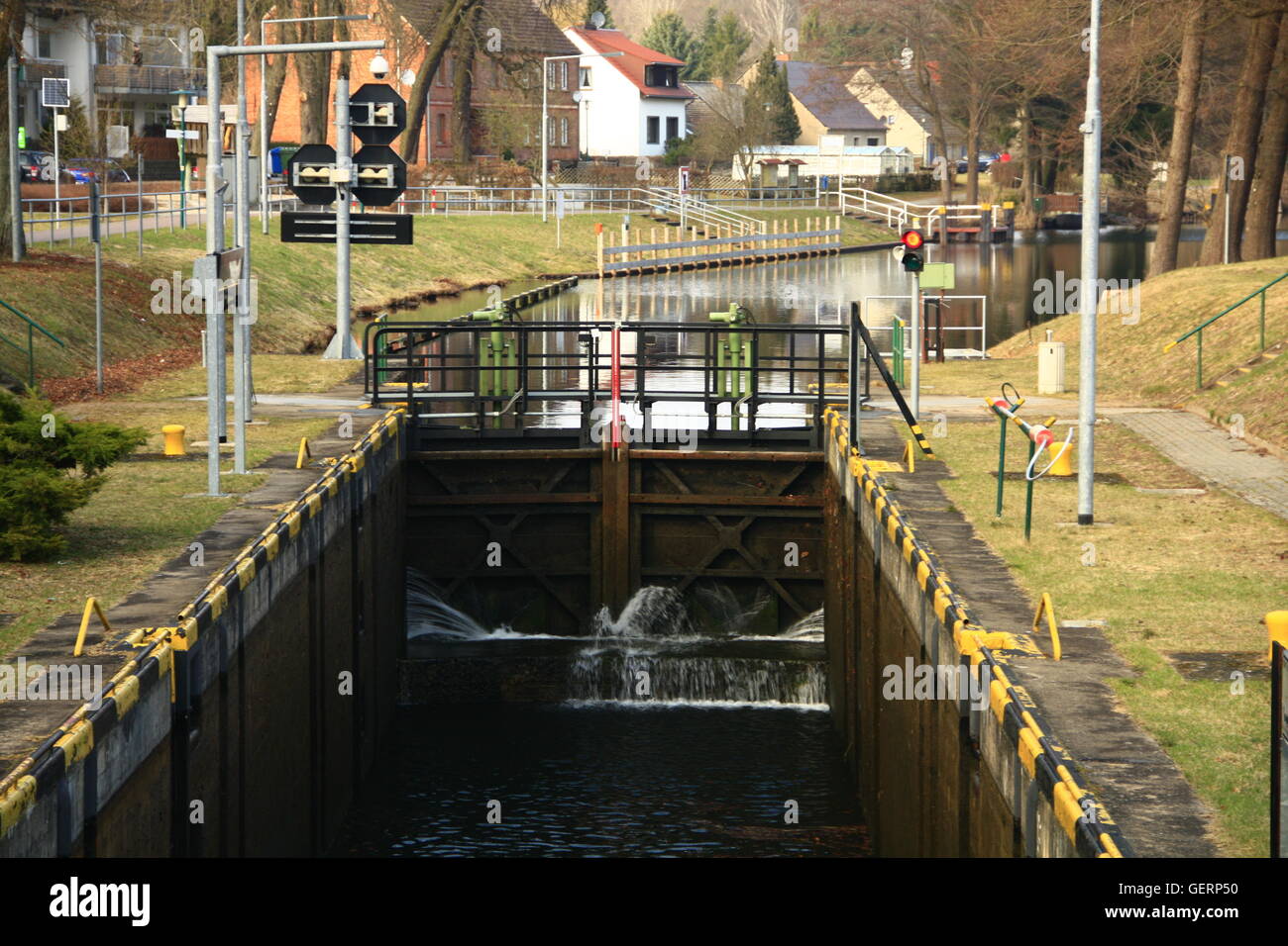 geography / travel, Germany, Brandenburg, Werbellin canal, lock, Eichhorst, UNESCO nature preserve Schorfheide-Chorin, Stock Photo