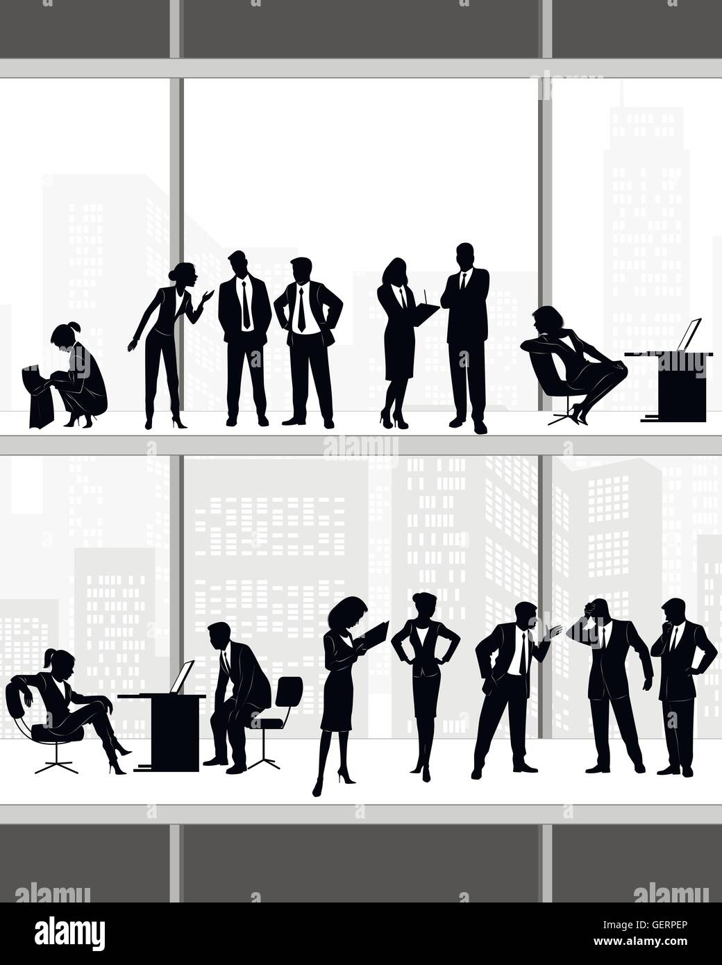 Vector illustration of a teamwork in the office Stock Vector Image & Art Alamy