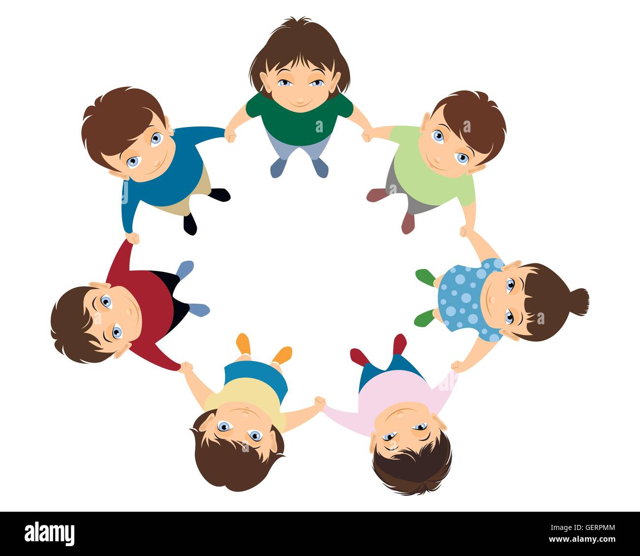 Friends circle holding hands Stock Vector Images - Alamy