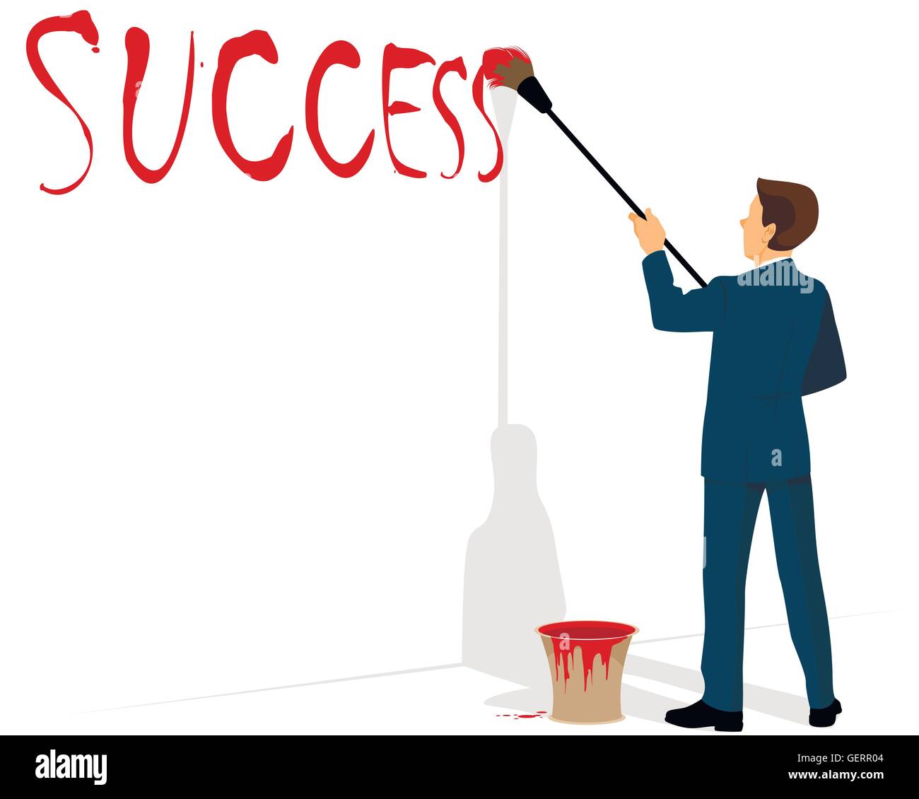 Vector illustration of a businessman painting success Stock Vector