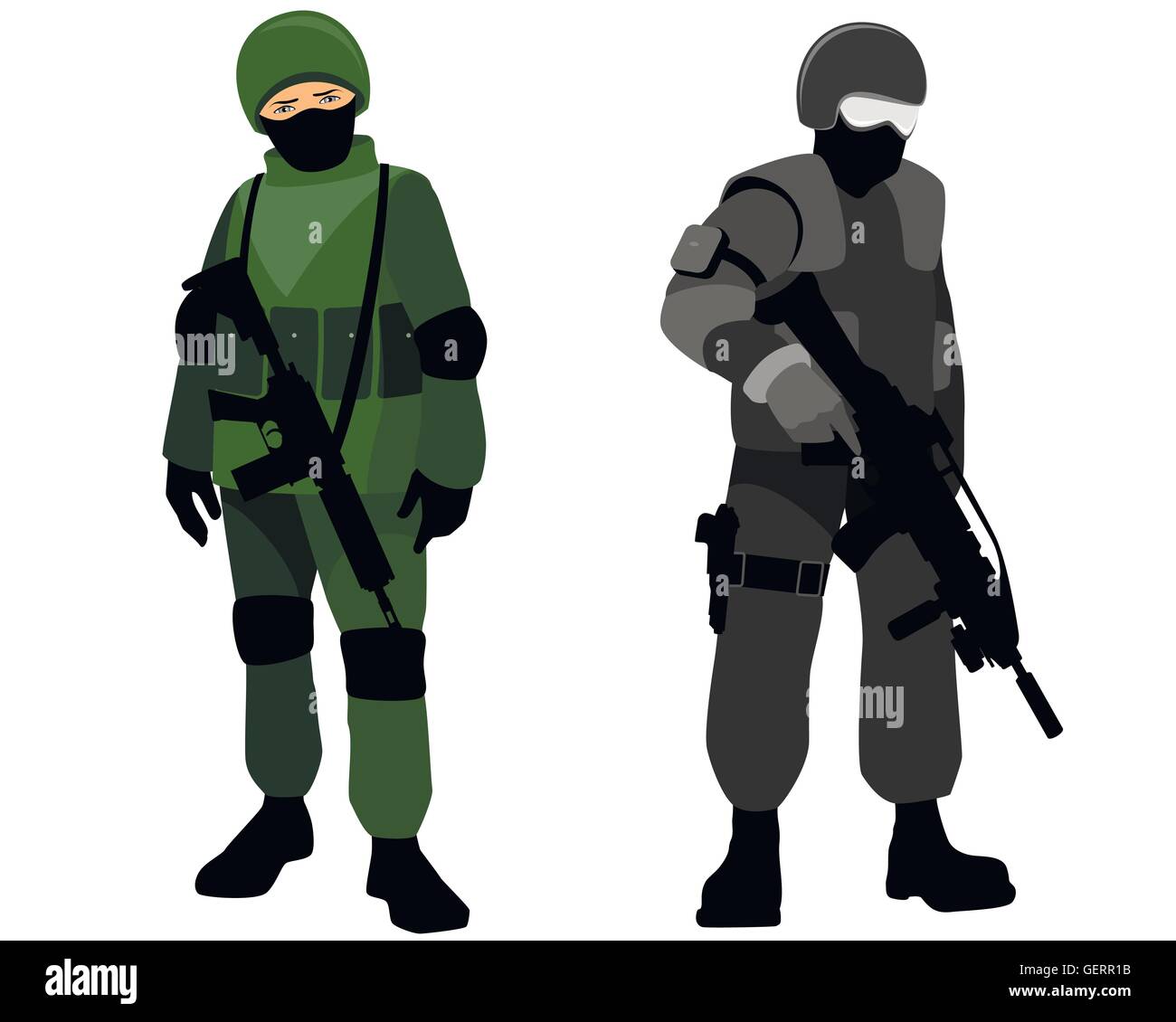 Vector illustration of a special forces soldiers Stock Vector