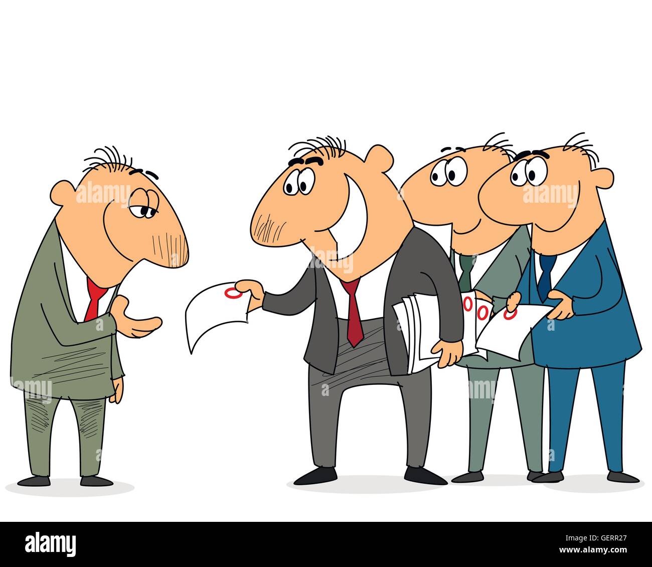 Vector illustration of a businessman with contracts Stock Vector Image ...