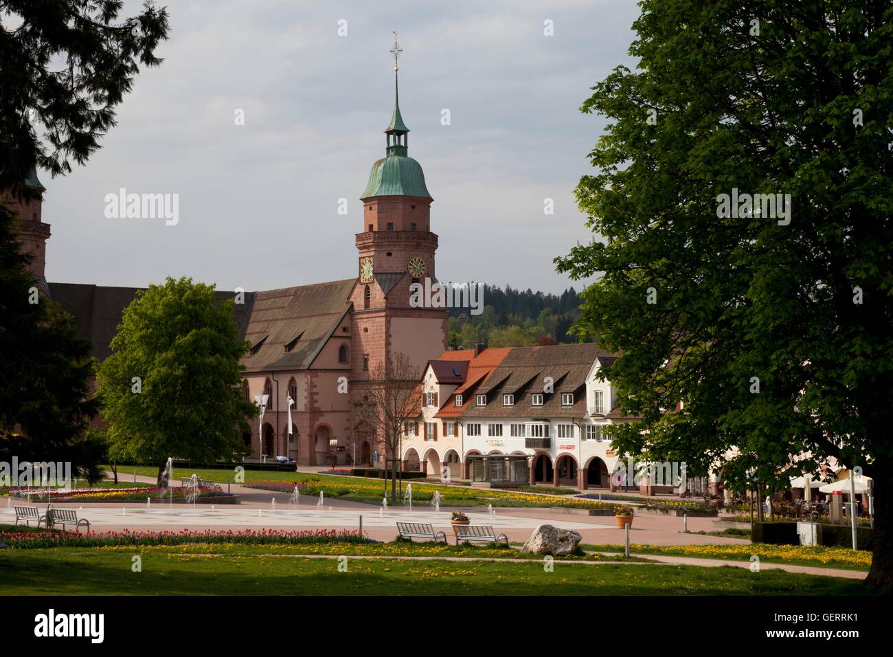 geography / travel, Germany, Baden-Wuerttemberg, Black Forest, Freudenstadt, marketplace, Protestant parish church, Stock Photo