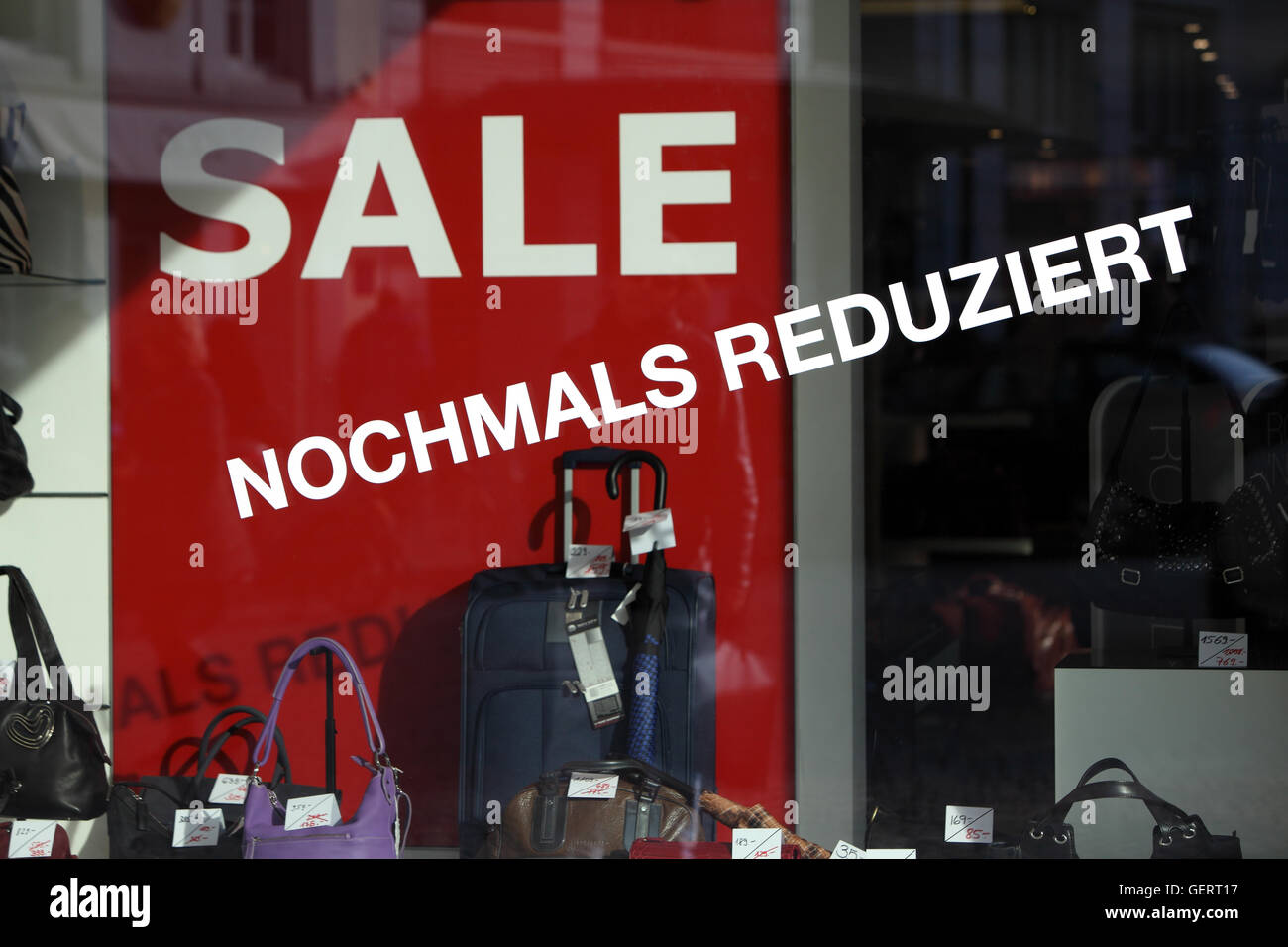 Zuerich, Switzerland, Sale in a leather goods business Stock Photo