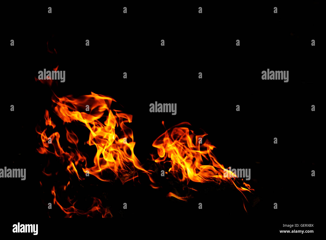 fire burn pattern for background on isolate black with fire selection