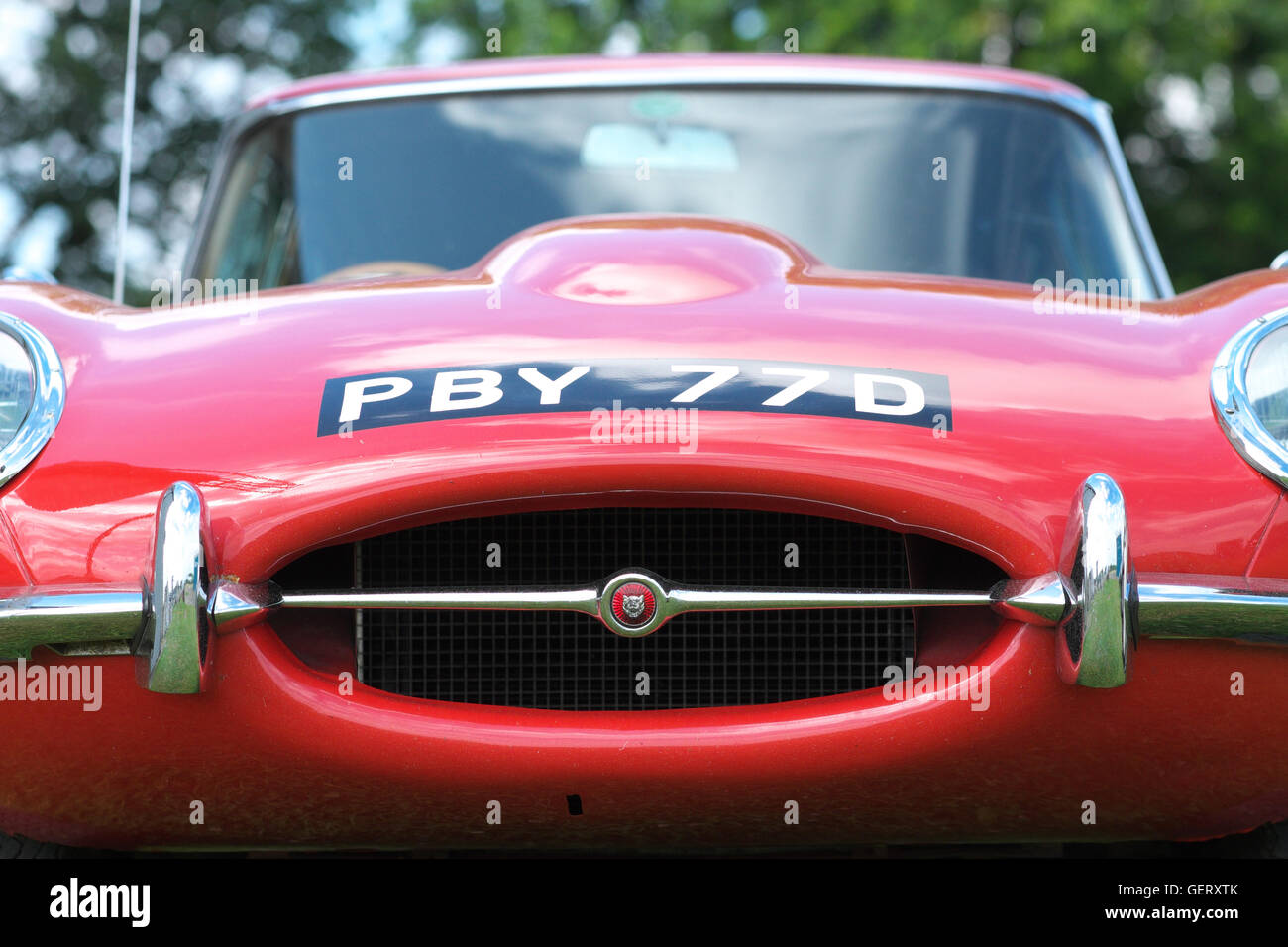 Jaguar E Type sports car built in the1960s Stock Photo