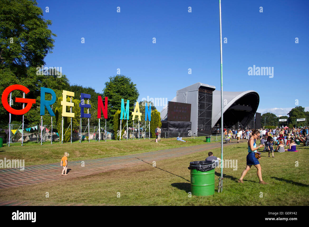 The main stage at the Green Man Festival. Stock Photo