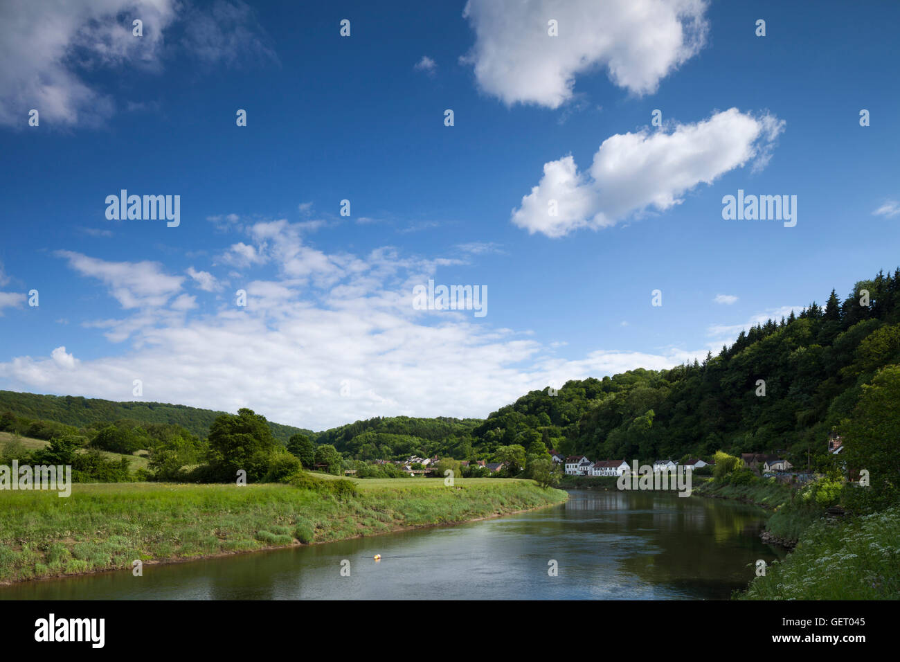 Beside the River Wye on the English and Welsh border at Tintern in ...