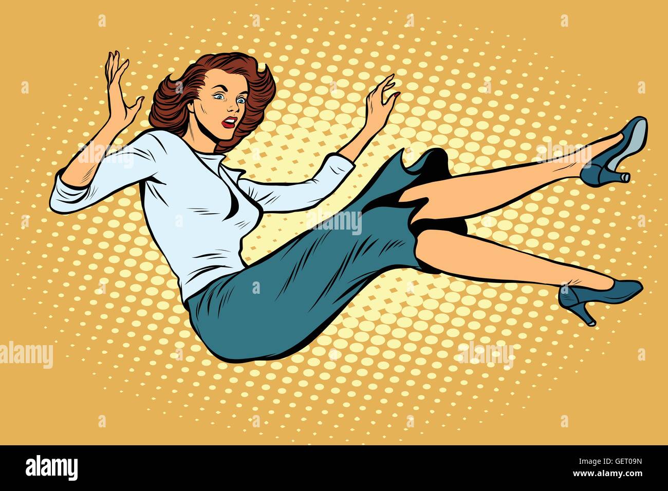 The woman falls down Stock Vector