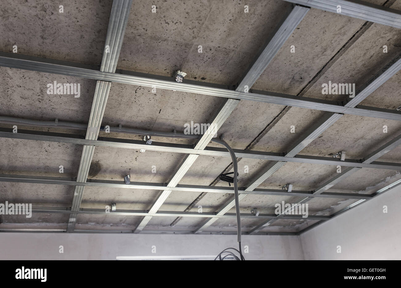 Suspended ceiling structure, before installation of gypsum plasterboard  Stock Photo - Alamy