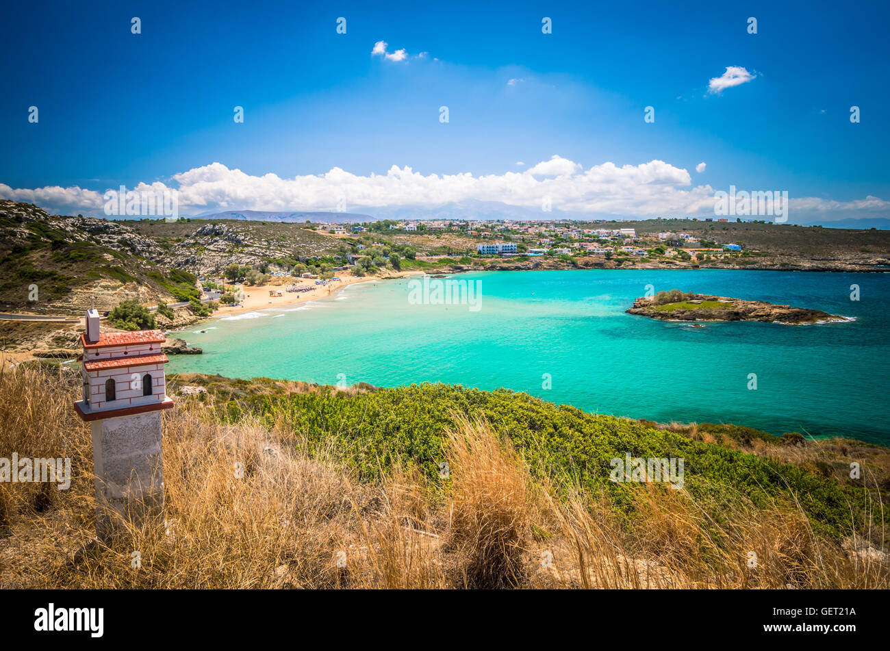 Kalathas beach, Crete Island, Greece. Kalatha is one of the best beaches in Creta Stock Photo