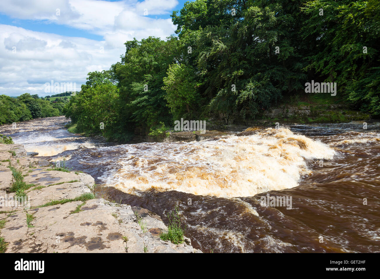 The Beautiful Lower Aysgarth Falls on the River Ure in Wensleydale