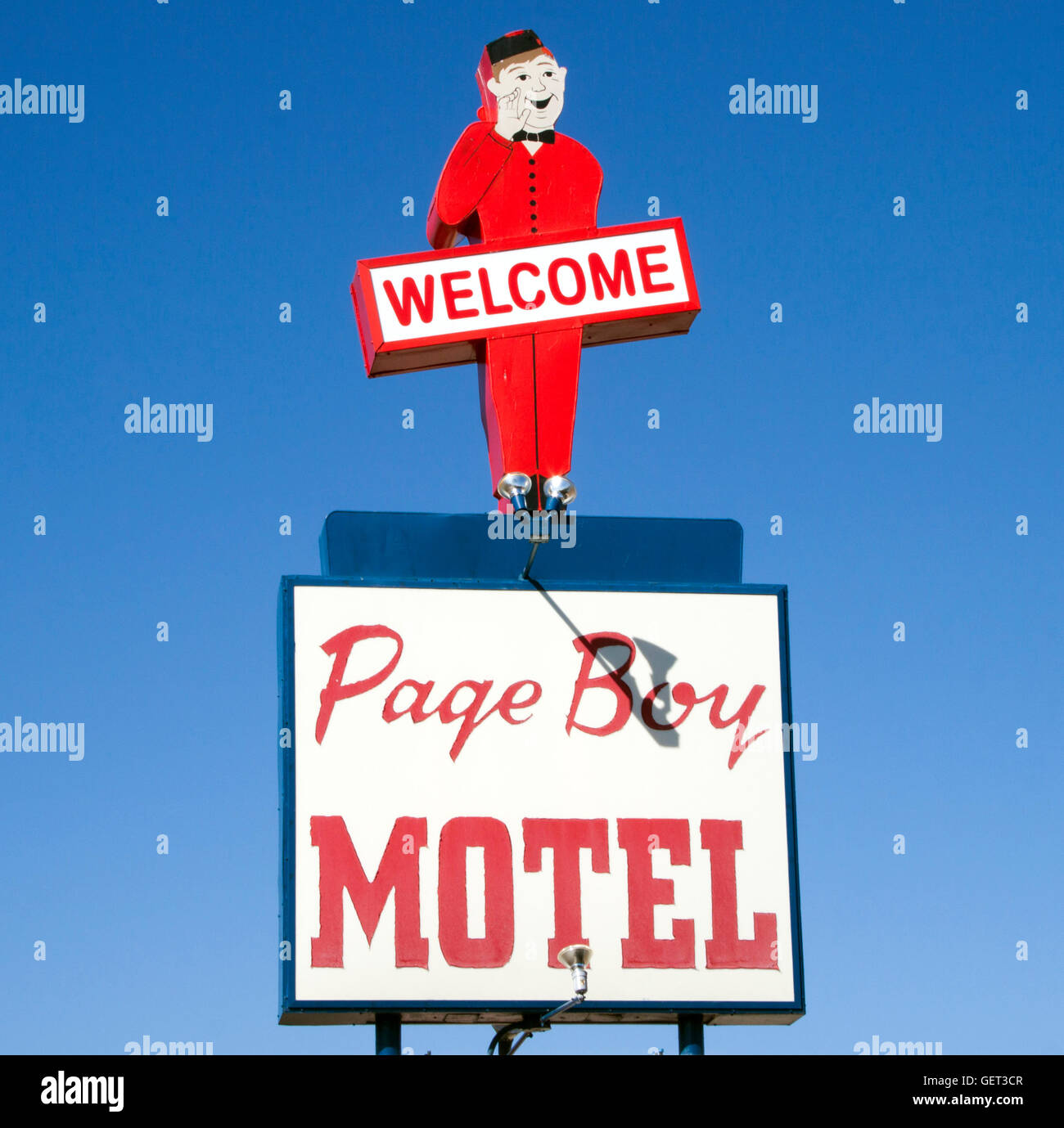 Page Boy Motel sign in Arizona Stock Photo