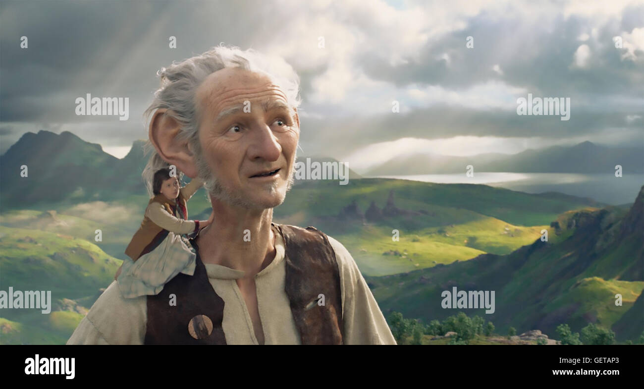 THE BFG  2016 Amblin Entertainment film with Mark Rylance and Ruby Barnhill directed by Steven Spielberg Stock Photo